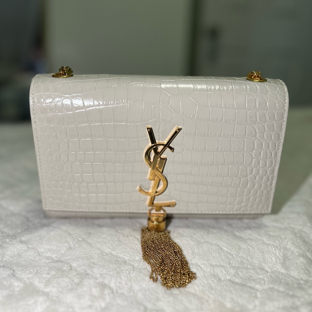 YSL Kate Small Bag Crocodile Embossed